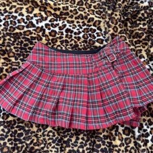 Lip Service Red and Black Plaid Skirt